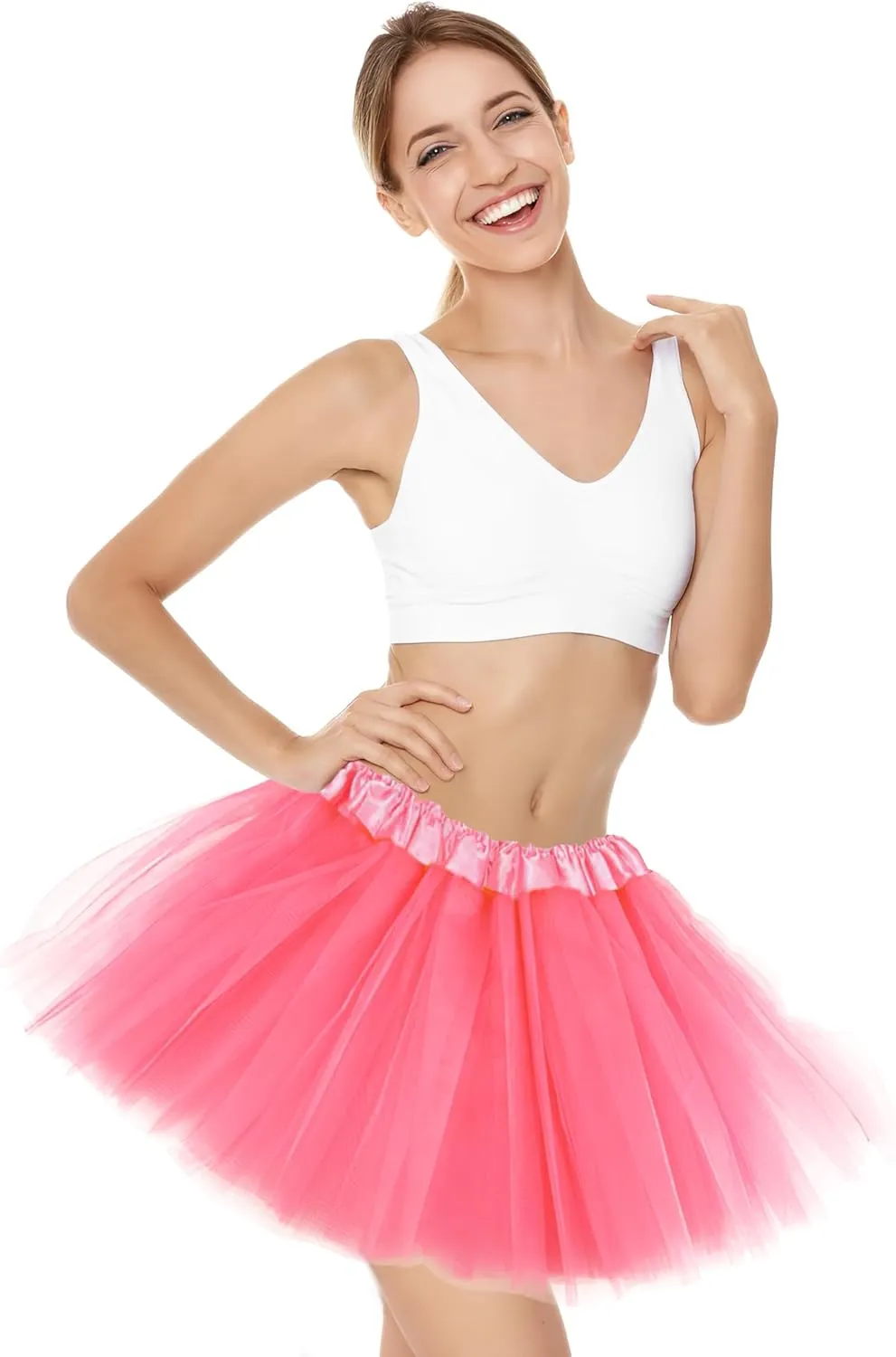 2 PCS Adult Tutus Skirts for Women Girls Tutu Skirt Elastic Tulle Tutu Colored Tutus for Dance Runners Halloween Party