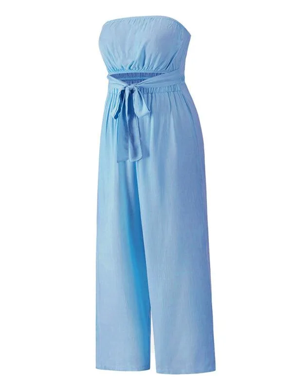Bohemian Backless Jumpsuit & Straight Trouser Set: Summer Must-Have