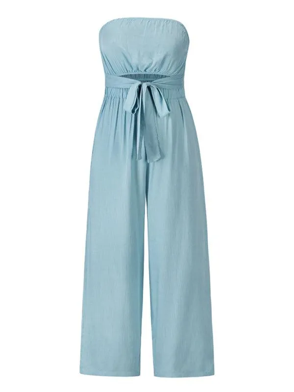 Bohemian Backless Jumpsuit & Straight Trouser Set: Summer Must-Have