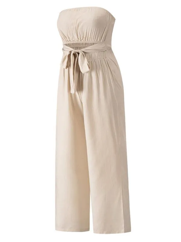 Bohemian Backless Jumpsuit & Straight Trouser Set: Summer Must-Have