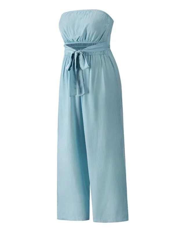 Bohemian Backless Jumpsuit & Straight Trouser Set: Summer Must-Have