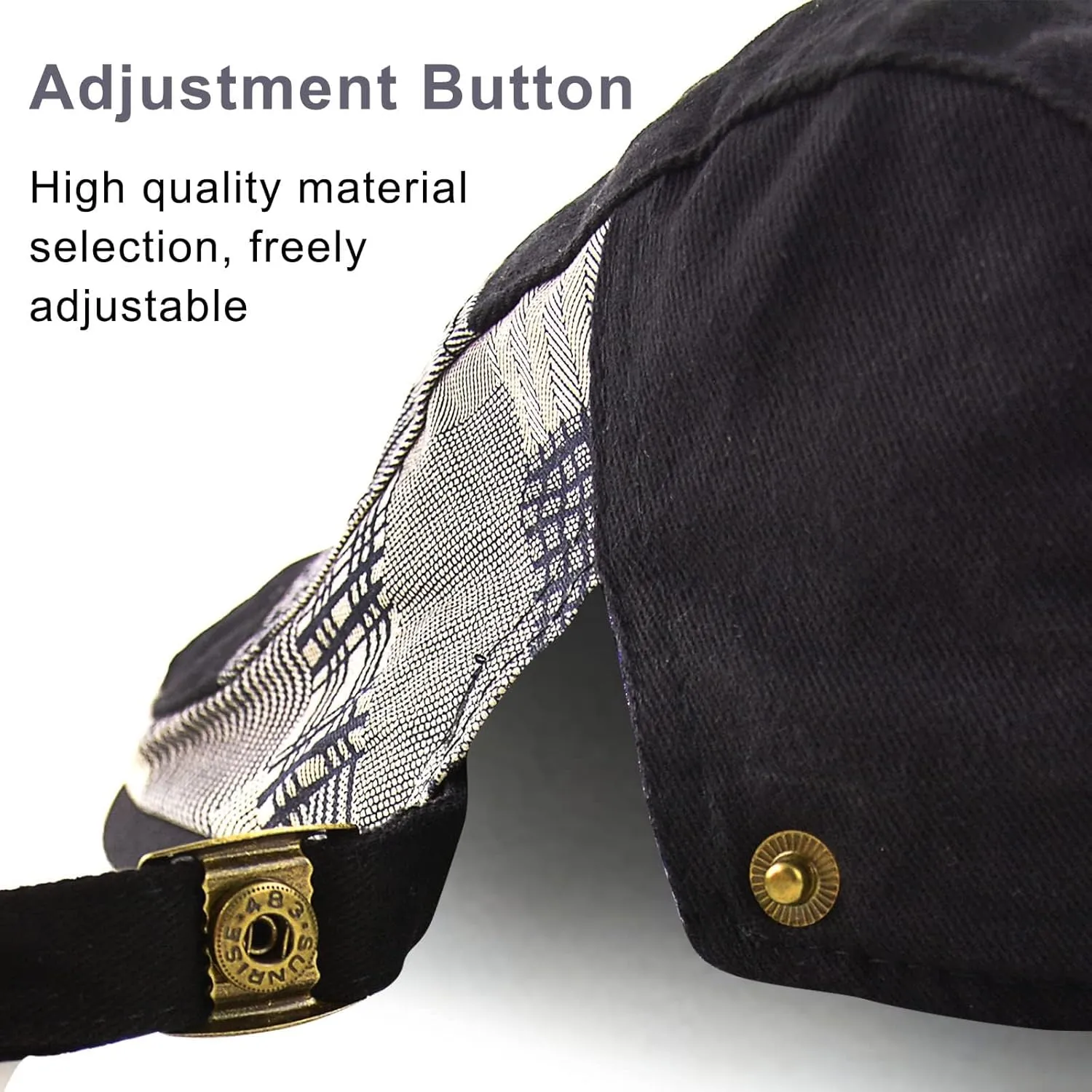 M MOACC Men's Beret Hat Cotton Buckle Adjustable Newsboy Hats Cabbie Gatsby Cap