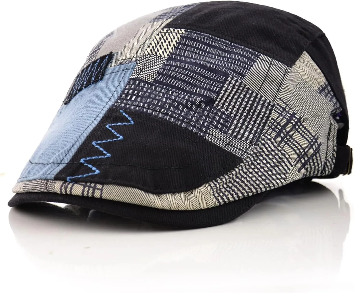 M MOACC Men's Beret Hat Cotton Buckle Adjustable Newsboy Hats Cabbie Gatsby Cap