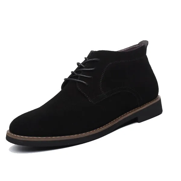 Men Boots Solid Casual Leather Autumn Winter Ankle Boots NPEZKGC Brand Male Suede Leather Men Shoes