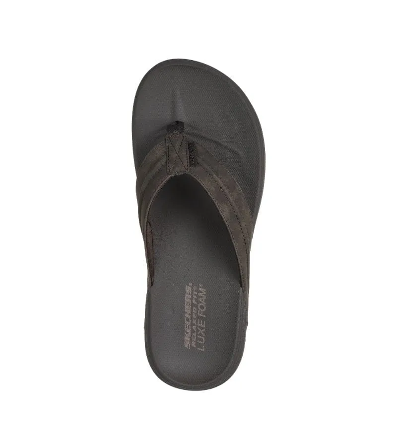 Skechers Mens Brown Vegan Flip Flop Relaxed Fit Sandal PATINO - MARLEE 205111