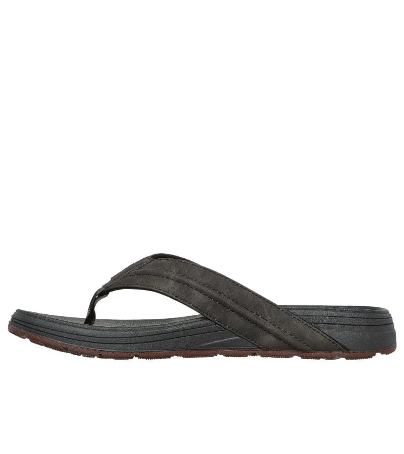 Skechers Mens Brown Vegan Flip Flop Relaxed Fit Sandal PATINO - MARLEE 205111
